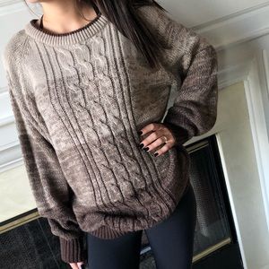 Slouchy oversized cable knit sweater